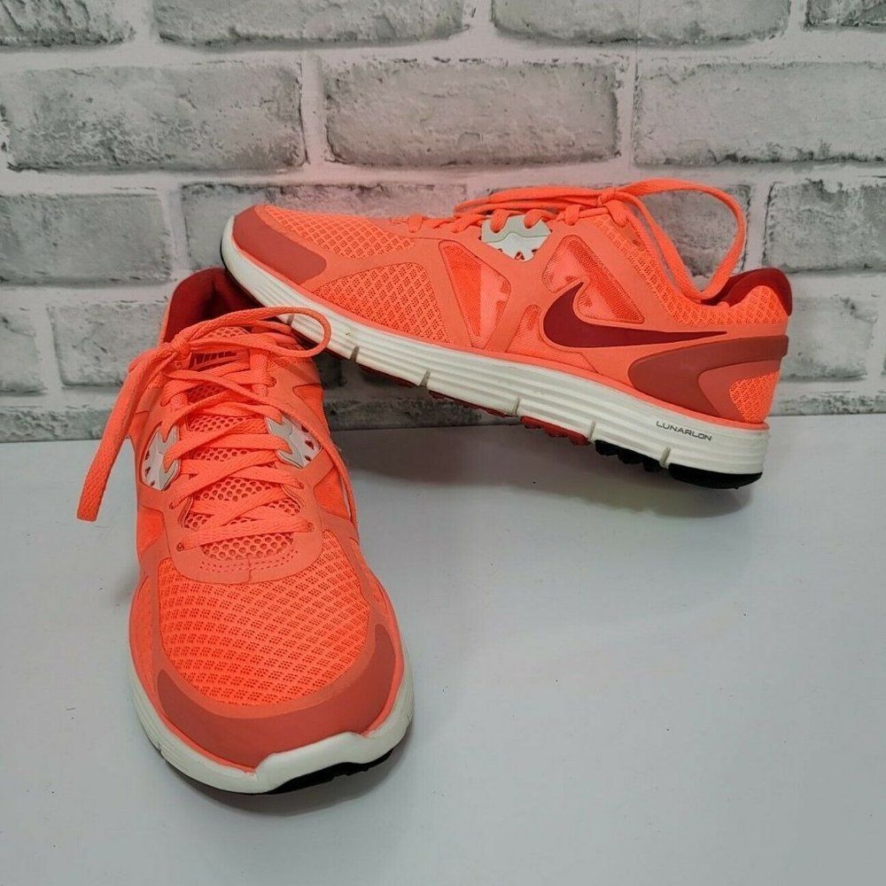Nike 454315-860 Womens Size‎ 8.5 Lunarglide 3 Orange Lace Up Running Shoes